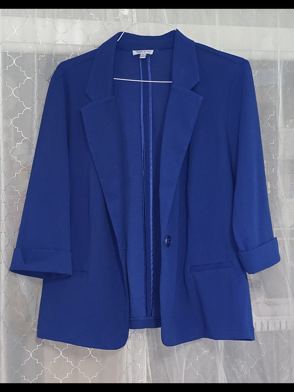 Women's Royal Blue Open-Front Blazer Jacket